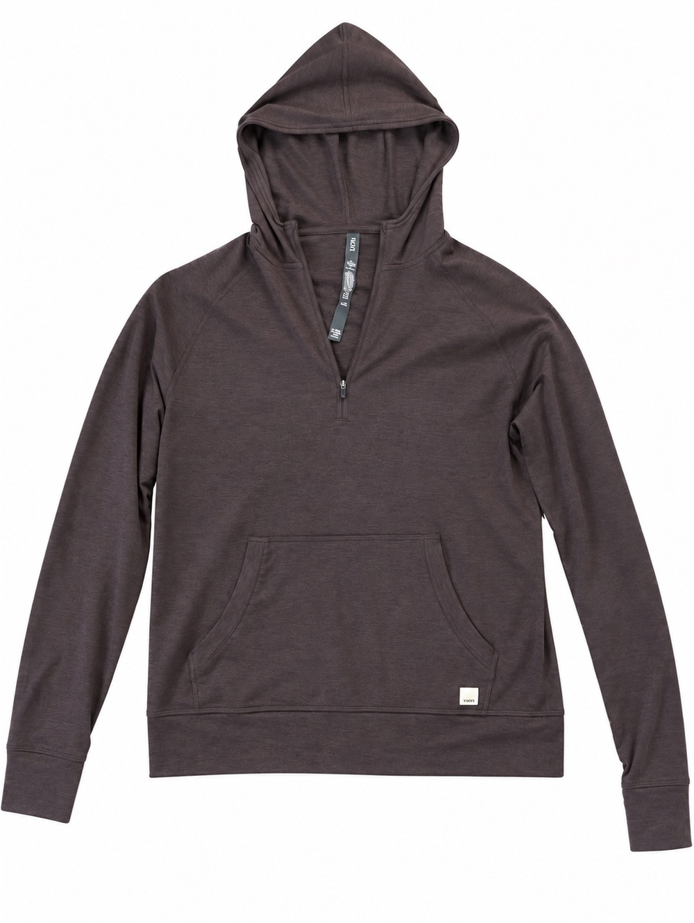 Vuori Men’s Quarter Zip Hoodie Pullover Small Brown Performance